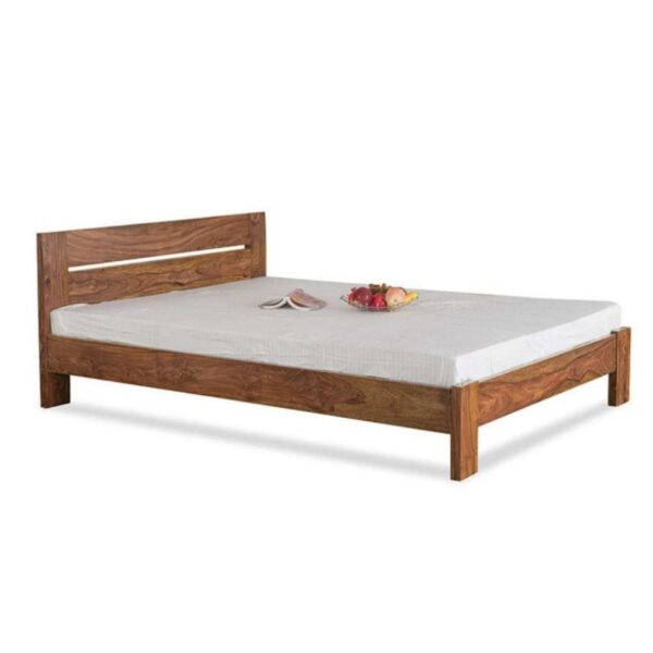Mayfield Sheesham Wood Queen Size Platform Non Storage Bed (Honey) - Image 2