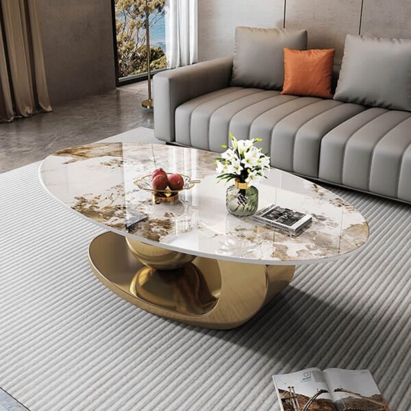 Modern Marble Coffee Table Gold